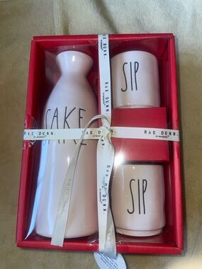 New Rae Dunn sake pitcher & cups set